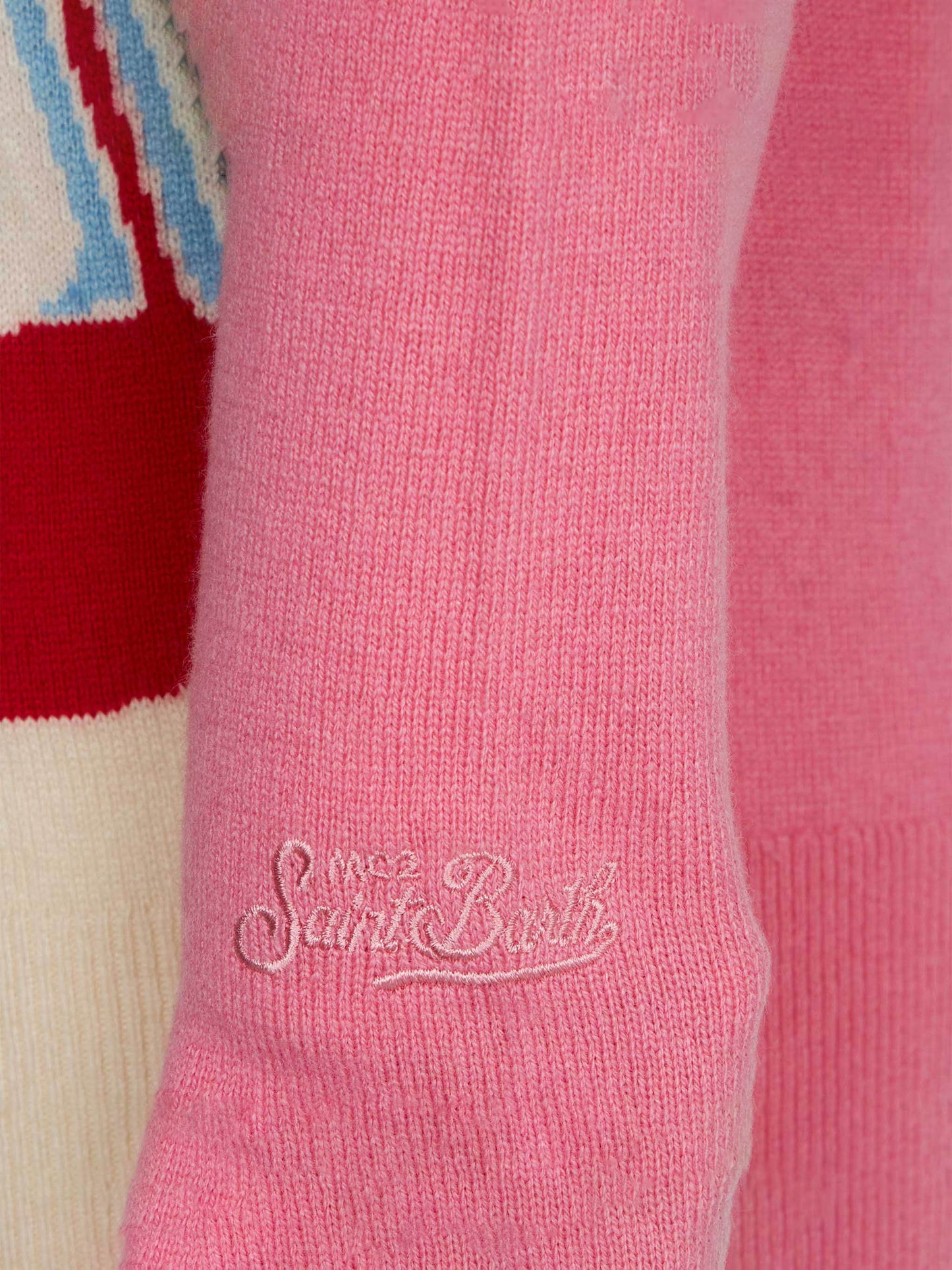 Girl crewneck sweater with Courmayeur postcard - MC2 Saint Barth