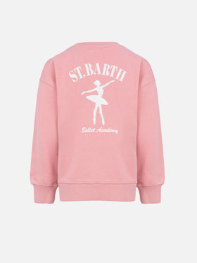 Girl crewneck sweatshirt Briony with St. Barth ballet academy print - MC2 Saint Barth