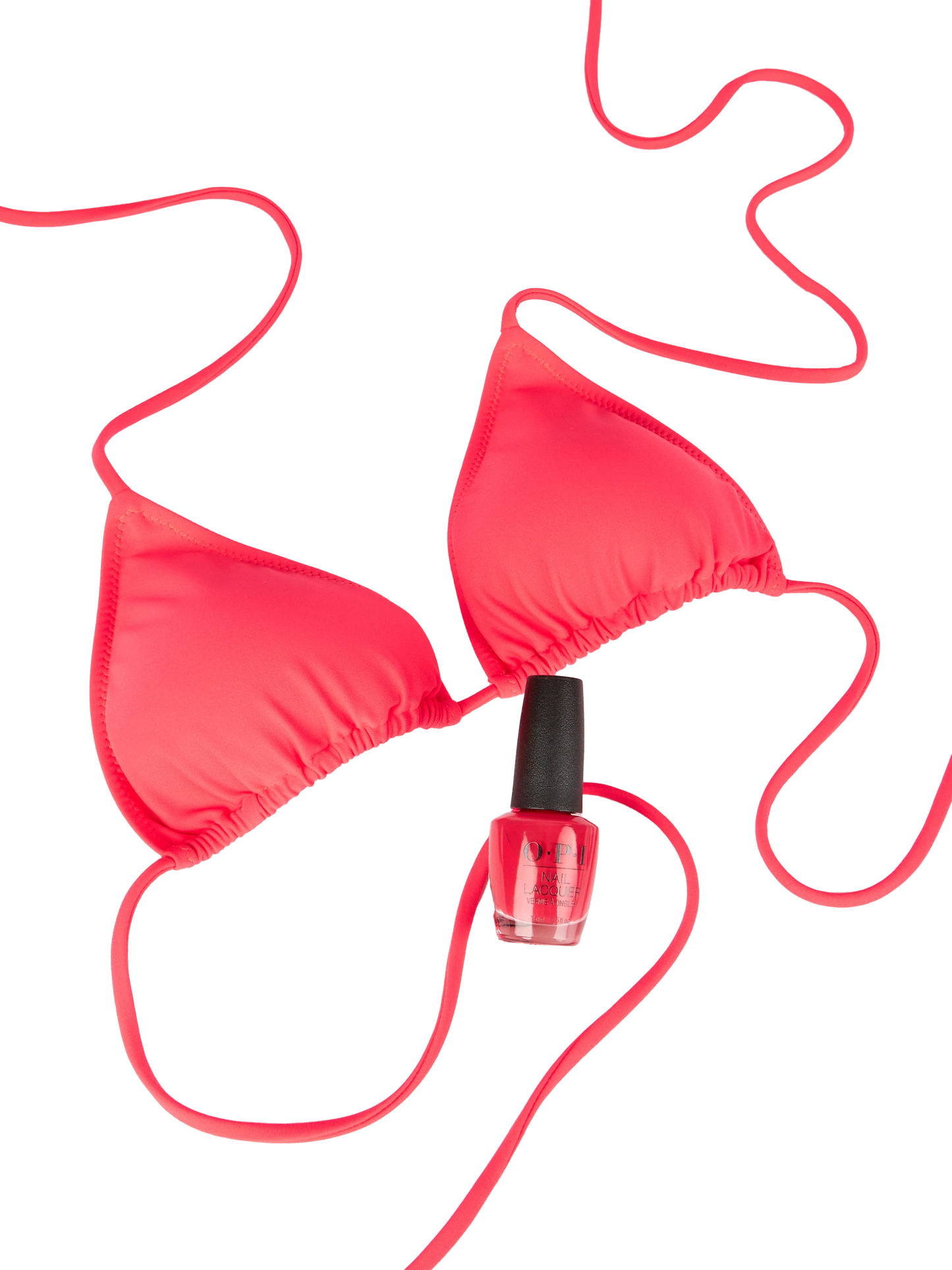 Woman fluo red triangle top swimsuit - MC2 Saint Barth