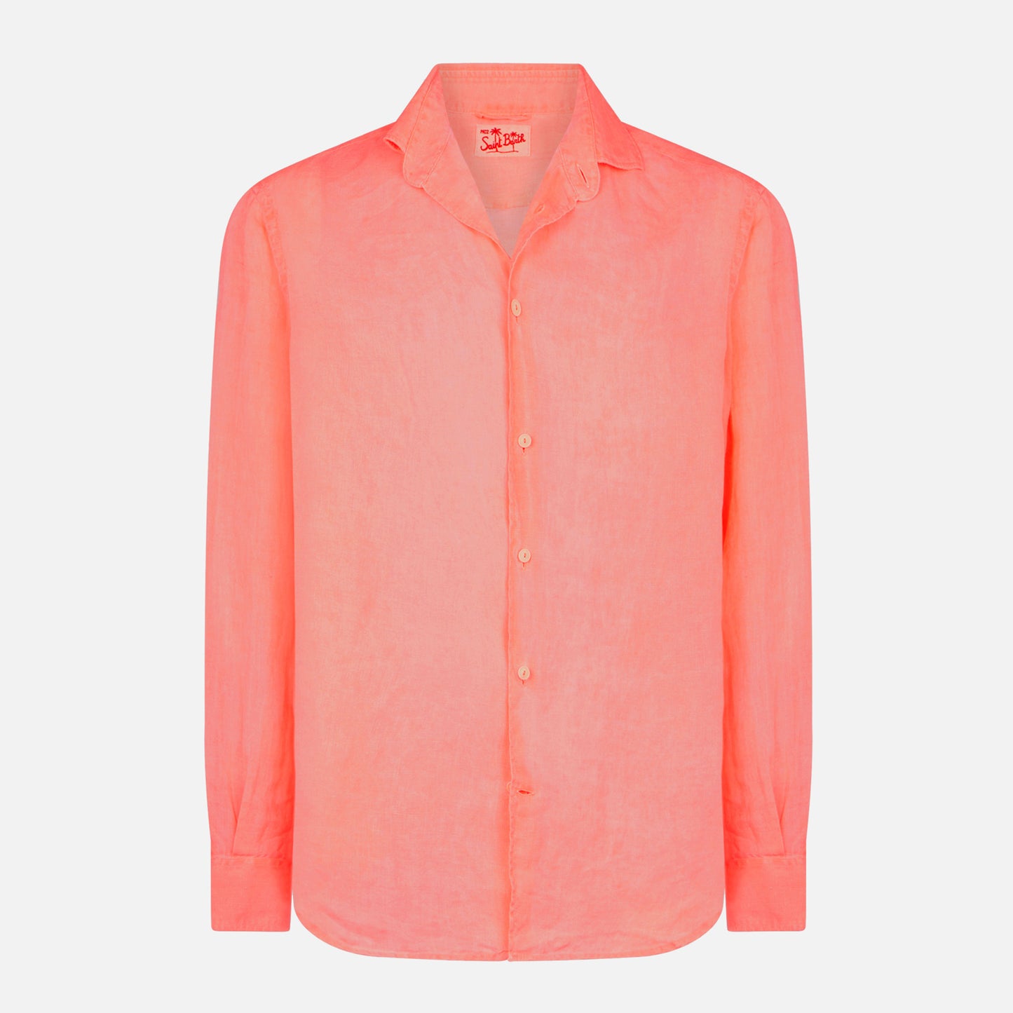 Man fluo red linen Pamplona shirt - MC2 Saint Barth