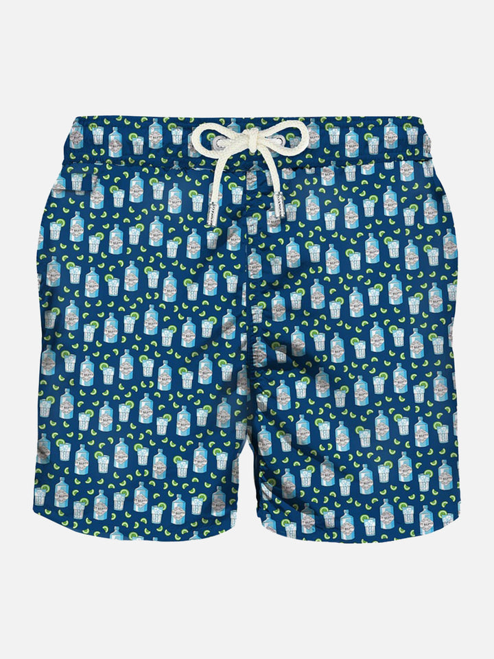 Man light fabric swim shorts with gin bottle print - MC2 Saint Barth