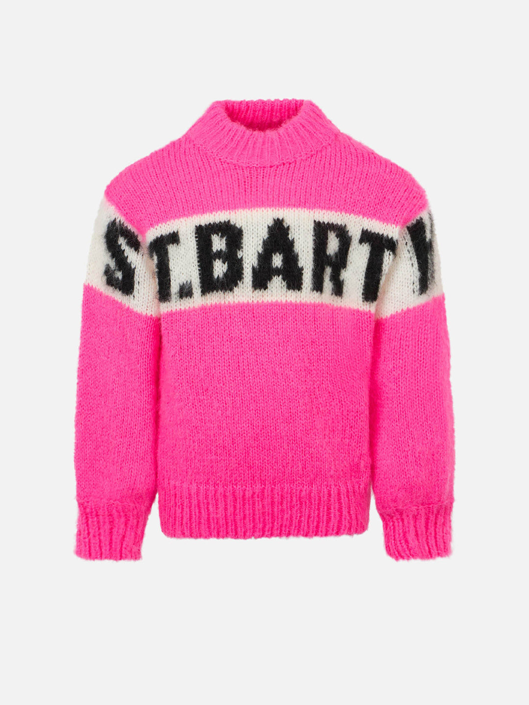Girl boxy shape soft sweater with St. Barth jacquard - MC2 Saint Barth