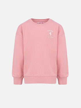 Girl crewneck sweatshirt Briony with St. Barth ballet academy print - MC2 Saint Barth
