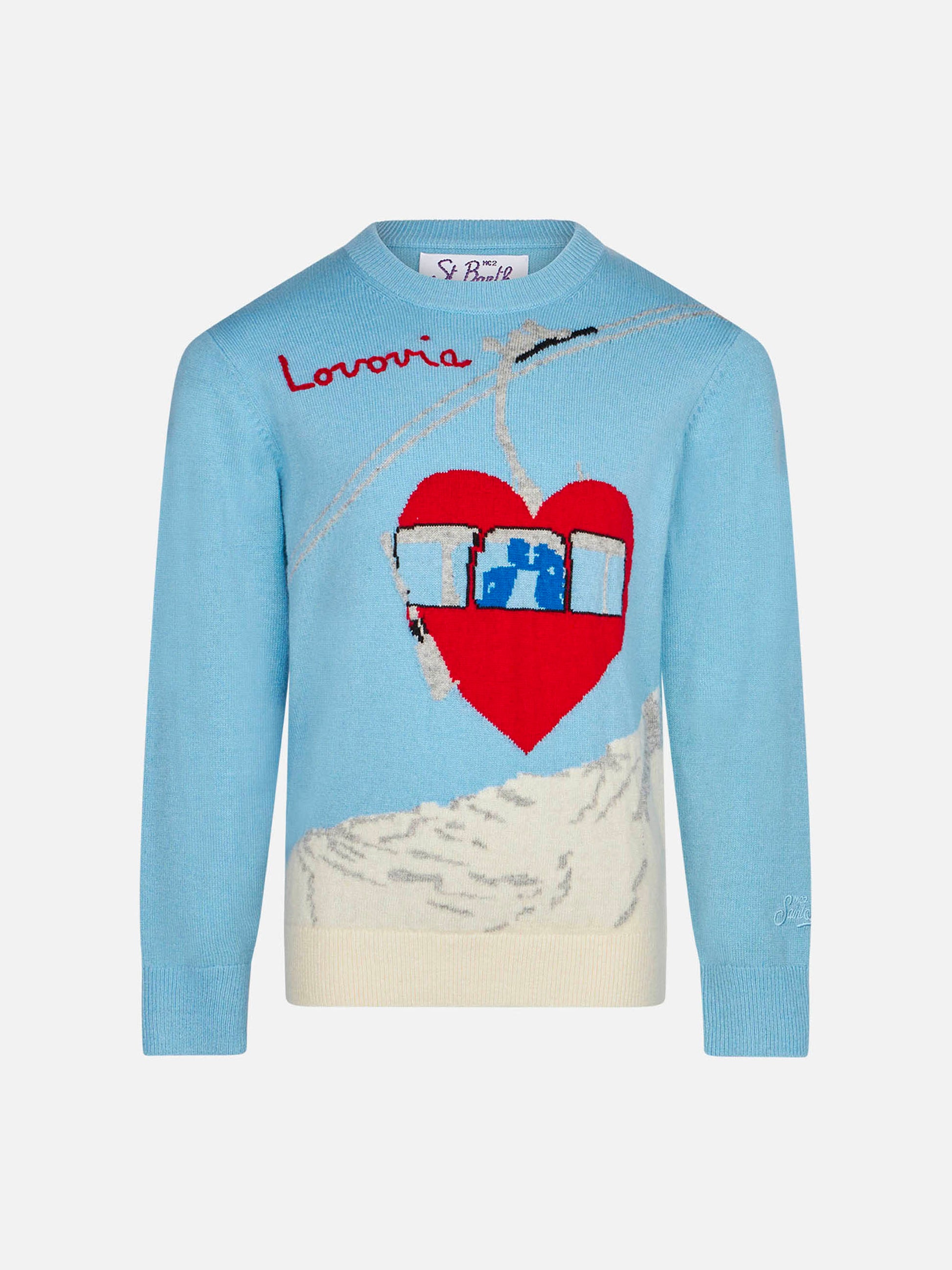 Girl sweater vintage postcard style with Lovovia embroidery - MC2 Saint Barth