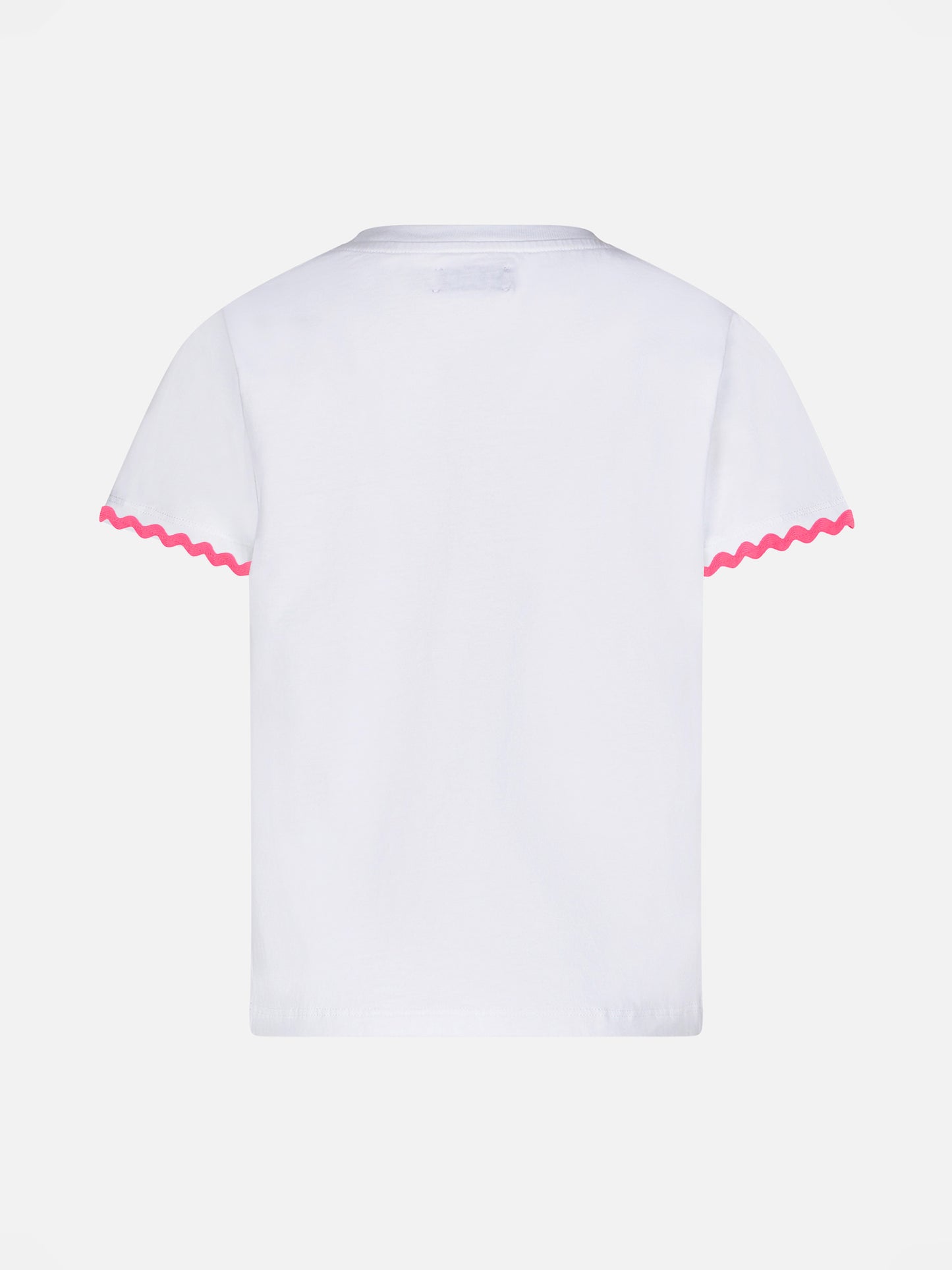 Girl t-shirt with Princess à la plage lettering and embroidery - MC2 Saint Barth