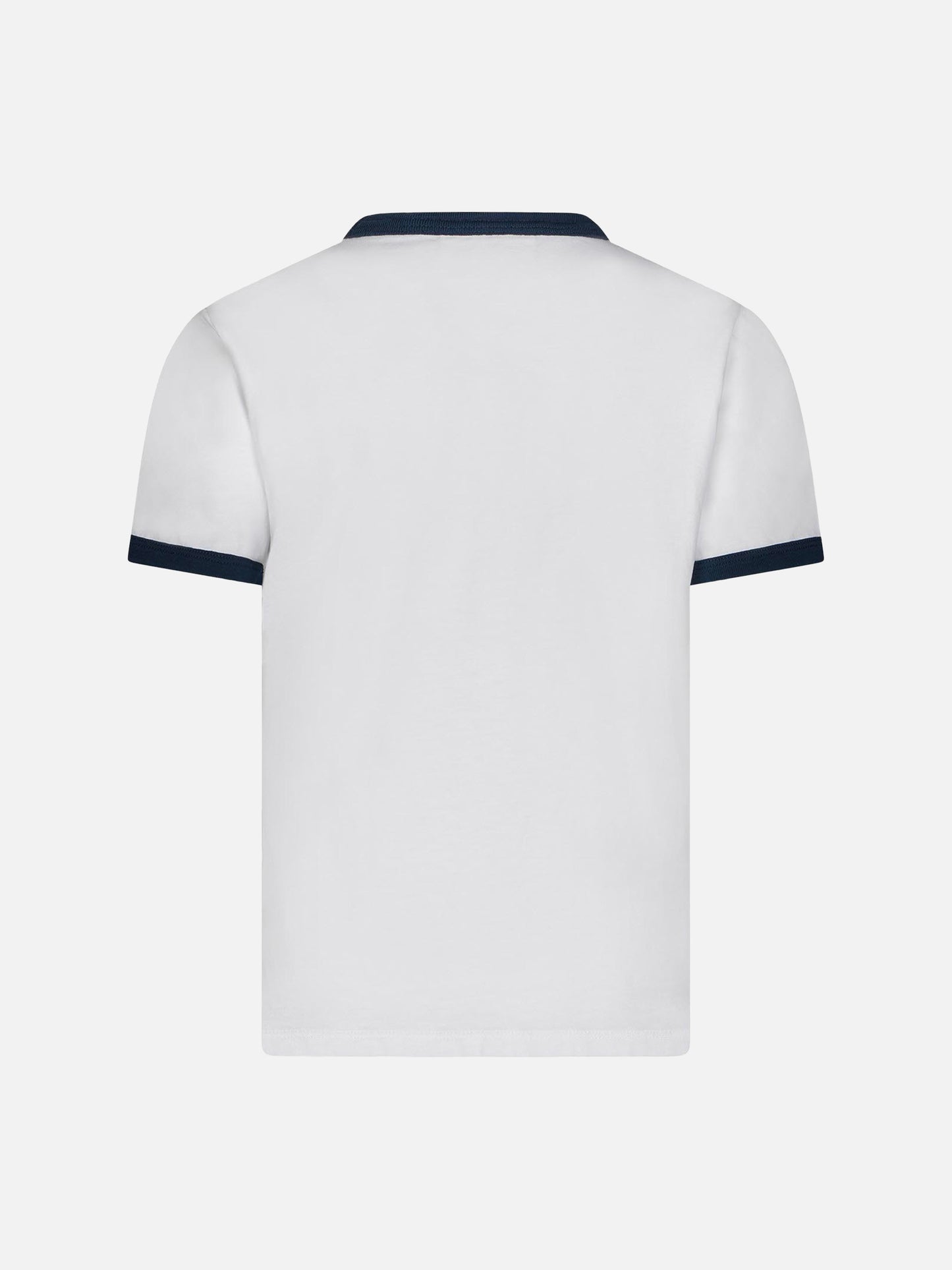 Kid white cotton t-shirt with blue groovy Saint Barth print - MC2 Saint Barth