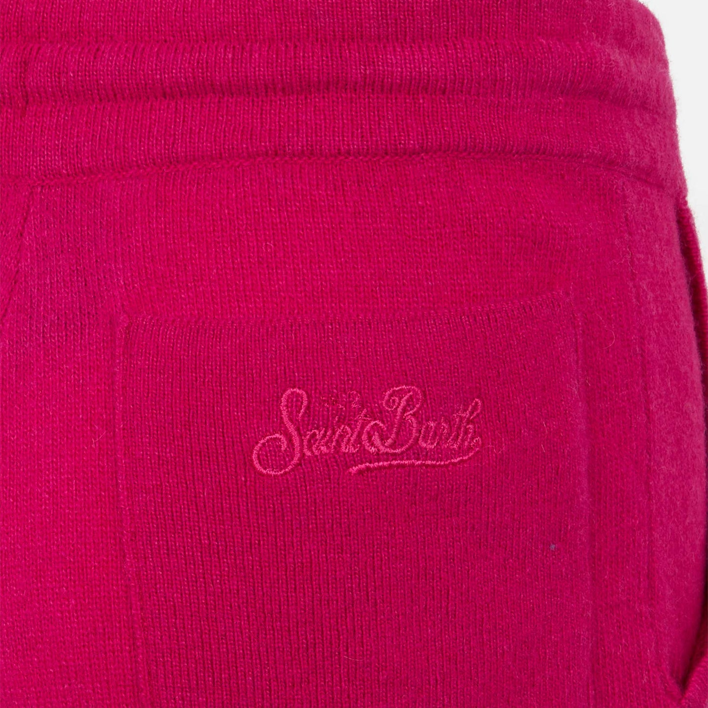 Girl fuchsia knitted jogger pants - MC2 Saint Barth