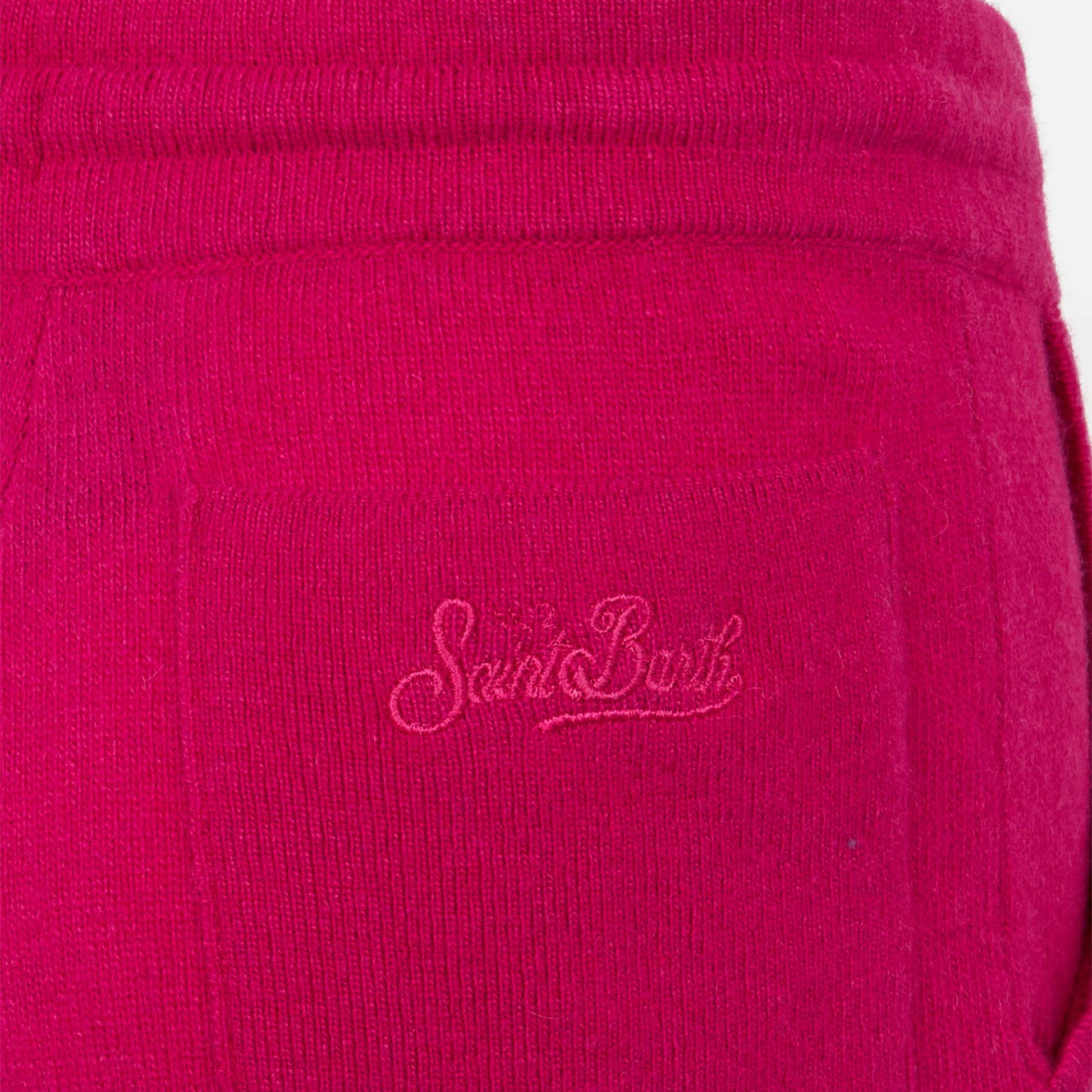 Girl fuchsia knitted jogger pants - MC2 Saint Barth