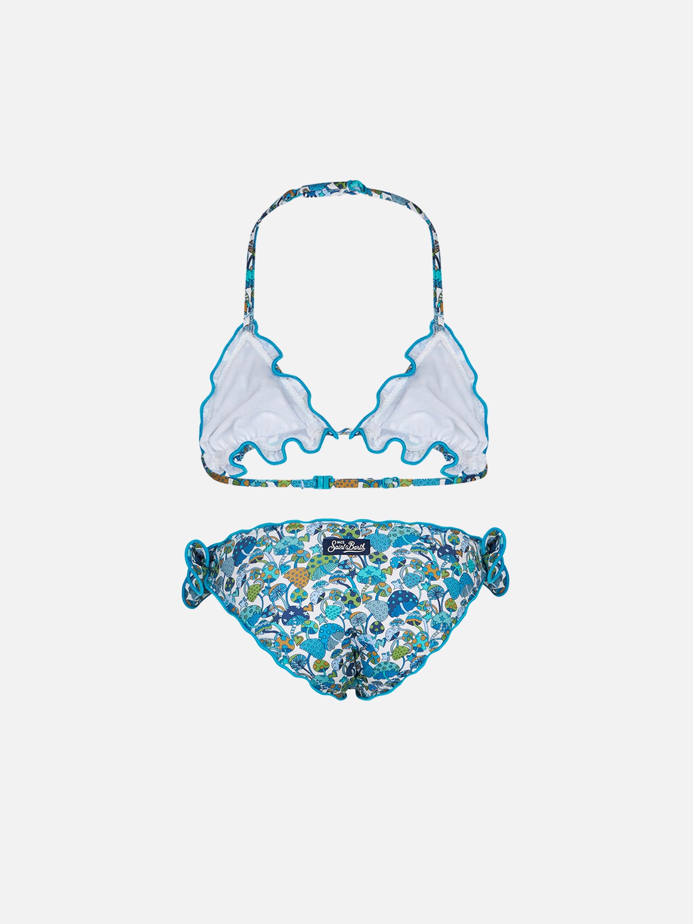 Girl triangle bikini with mushroom print | Made with Liberty fabric - MC2 Saint Barth