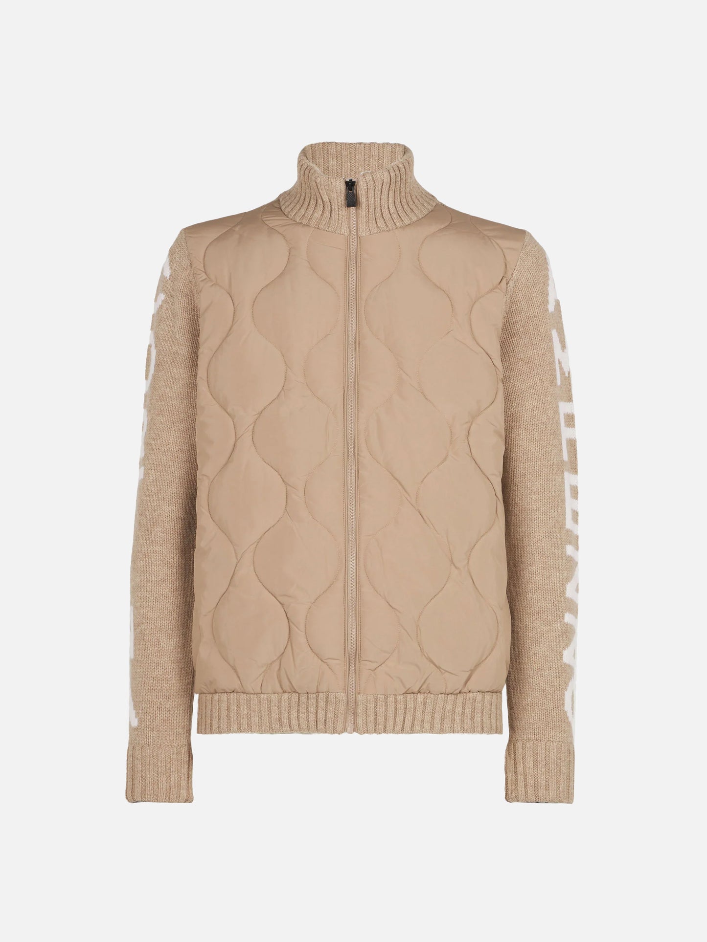 Beige wattierte Herrenjacke