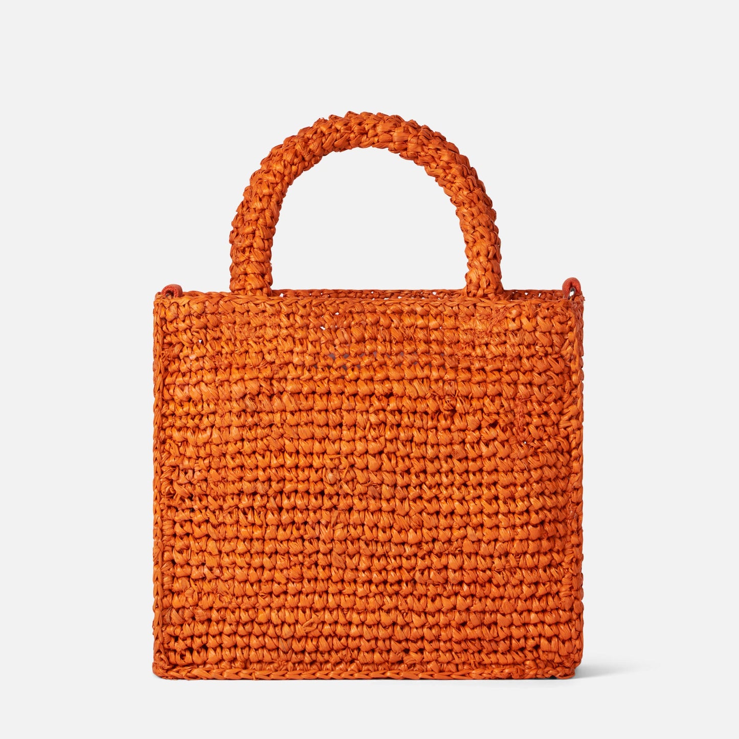 Mini Vanity orange raffia bag with front embroidery - MC2 Saint Barth