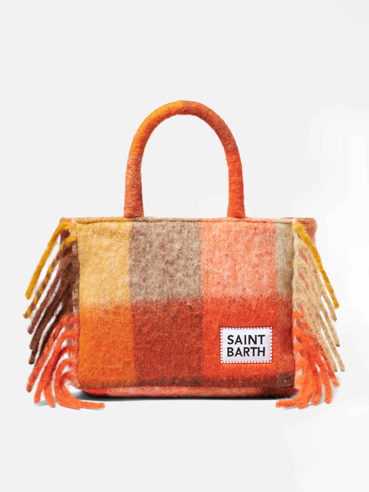 Colette handbag with multicolor check and fringes - MC2 Saint Barth