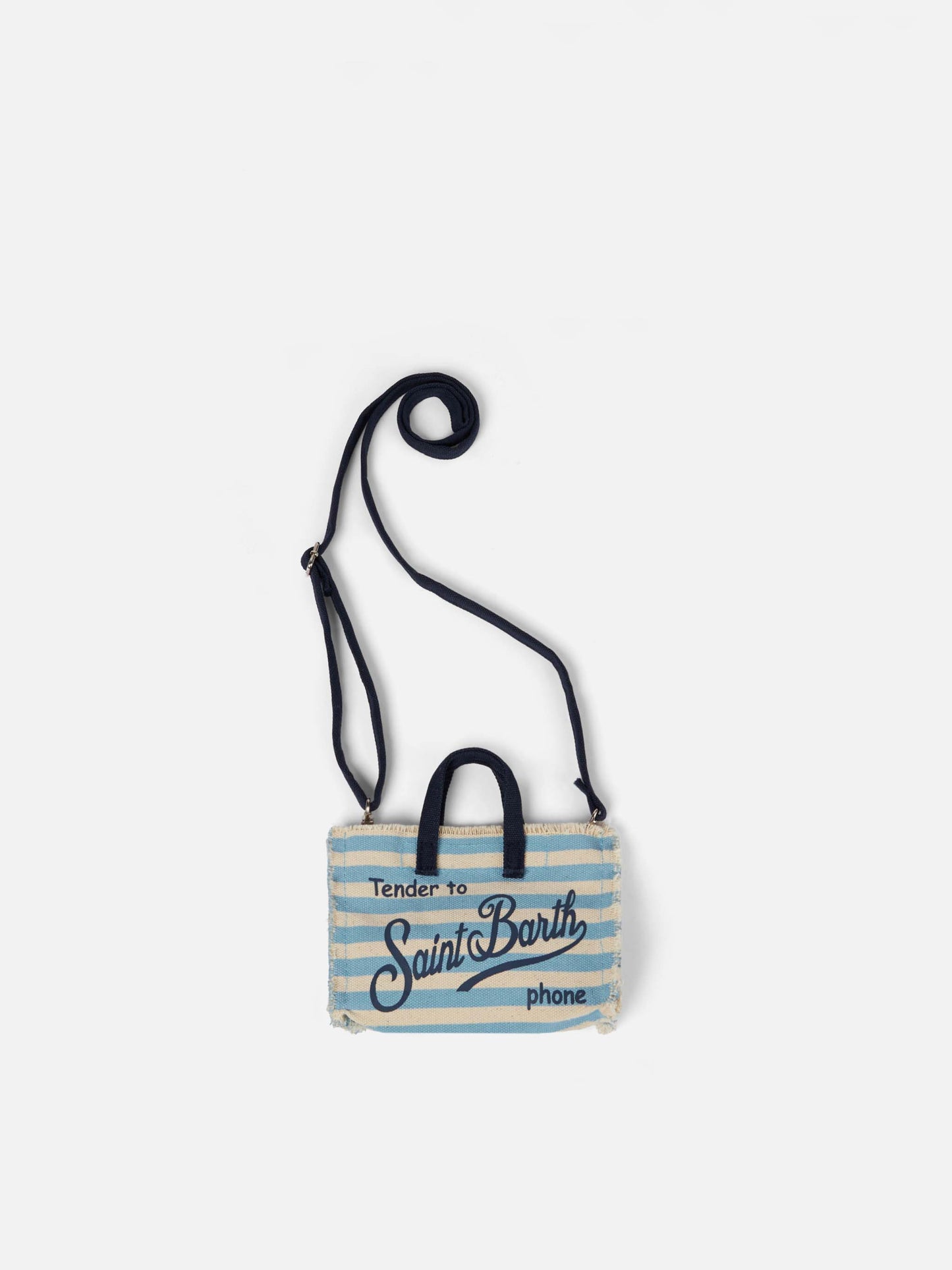 Borsa porta cellulare con stampa a righe