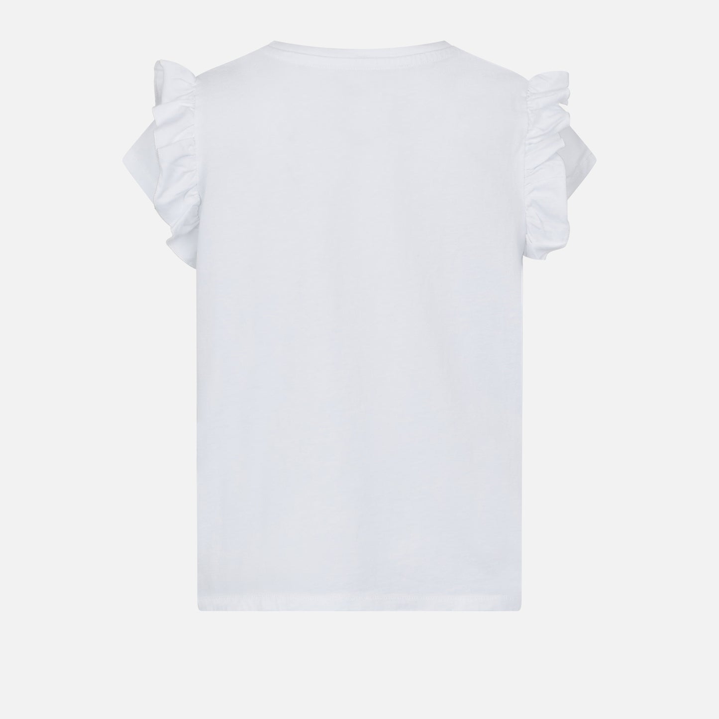 Girl cotton t-shirt with flounce and embroidery - MC2 Saint Barth