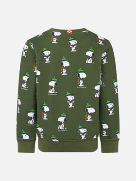 Boy crewneck green sweatshirt with Snoopy print | SNOOPY PEANUTS™ SPECIAL EDITION - MC2 Saint Barth