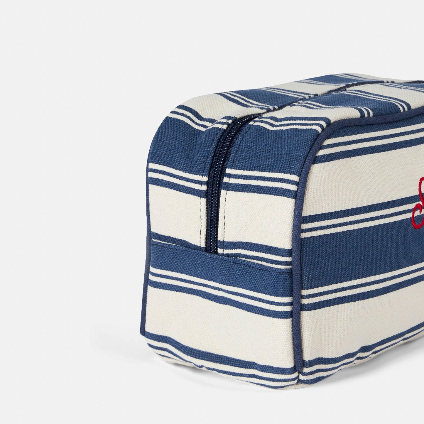Gestreiftes Baumwoll-Canvas-Etui
