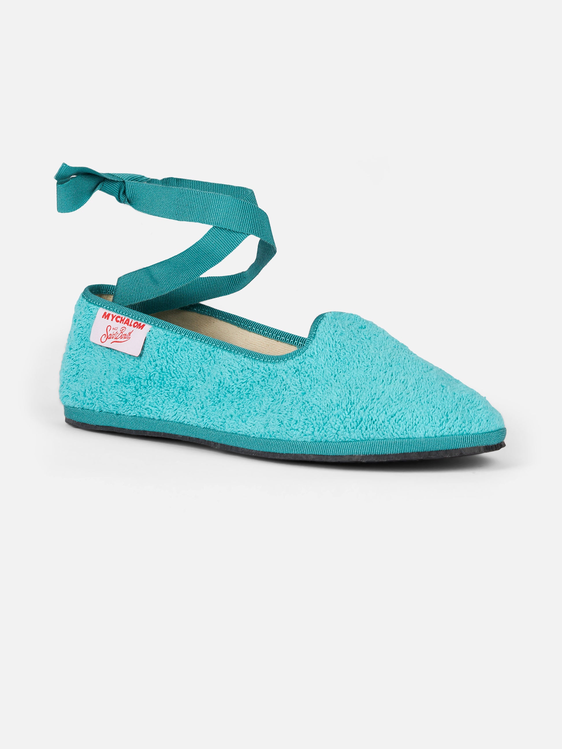 Woman aquamarine terry slipper loafers | MY CHALOM SPECIAL EDITION - MC2 Saint Barth