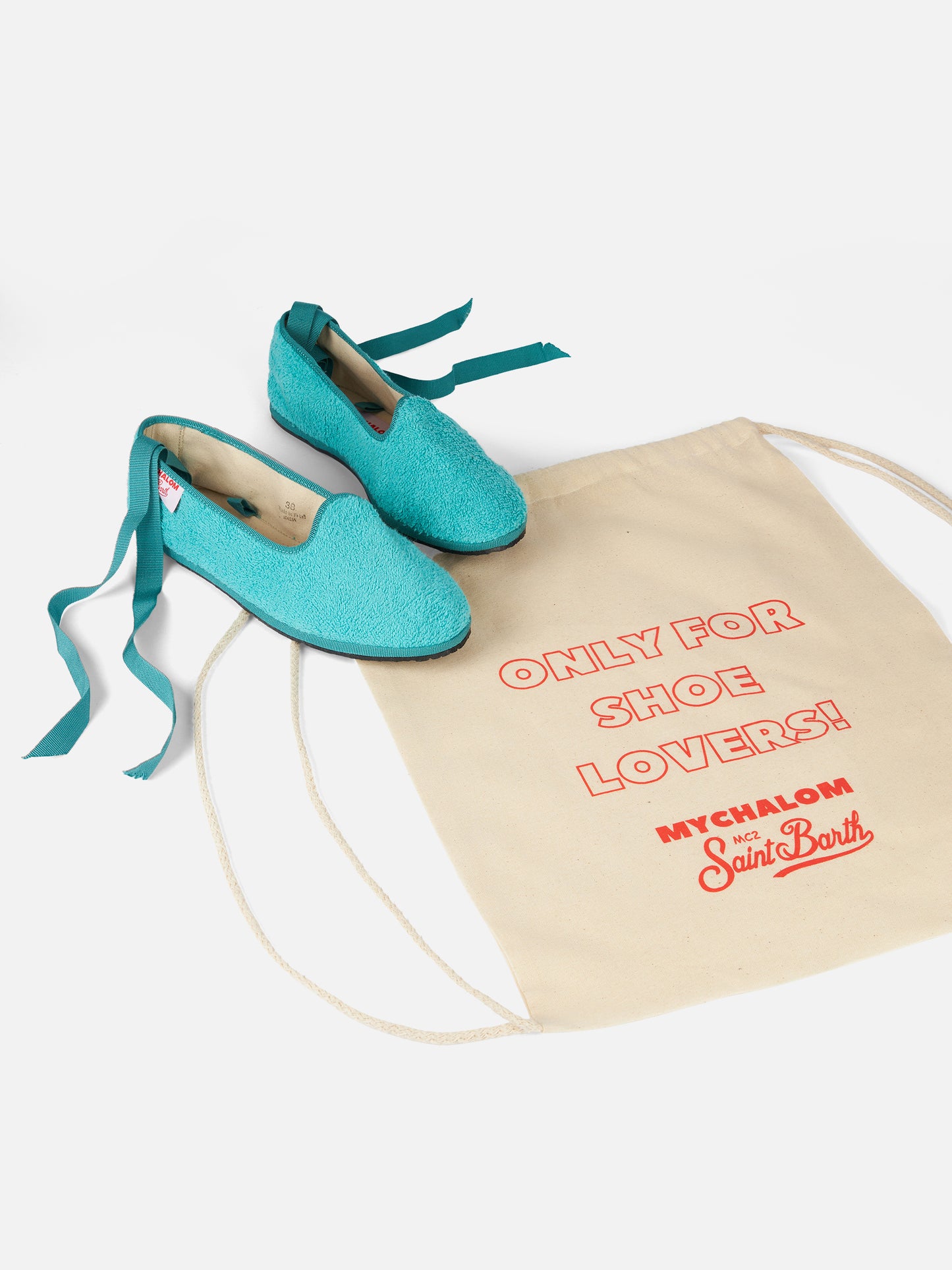 Woman aquamarine terry slipper loafers | MY CHALOM SPECIAL EDITION - MC2 Saint Barth