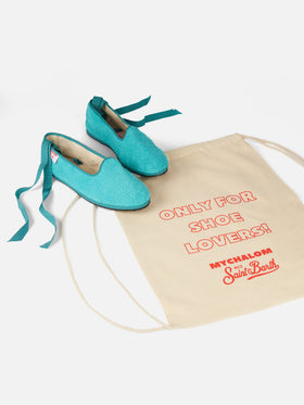 Woman aquamarine terry slipper loafers | MY CHALOM SPECIAL EDITION - MC2 Saint Barth