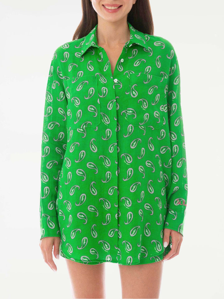 Green paisley linen shirt - MC2 Saint Barth