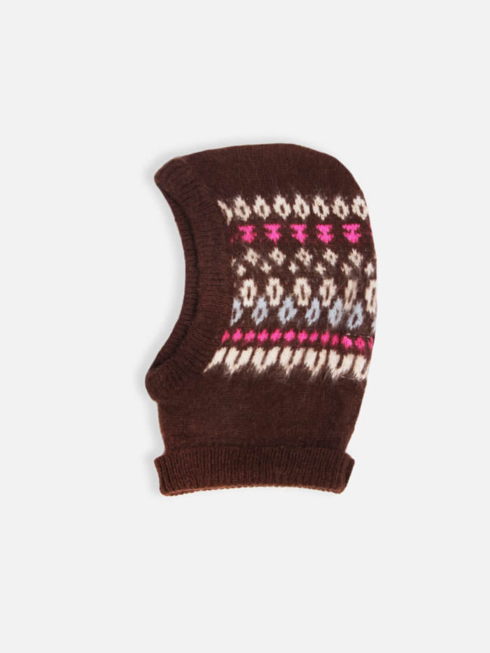 Woman ultra soft brown balaclava with Icelandic pattern - MC2 Saint Barth