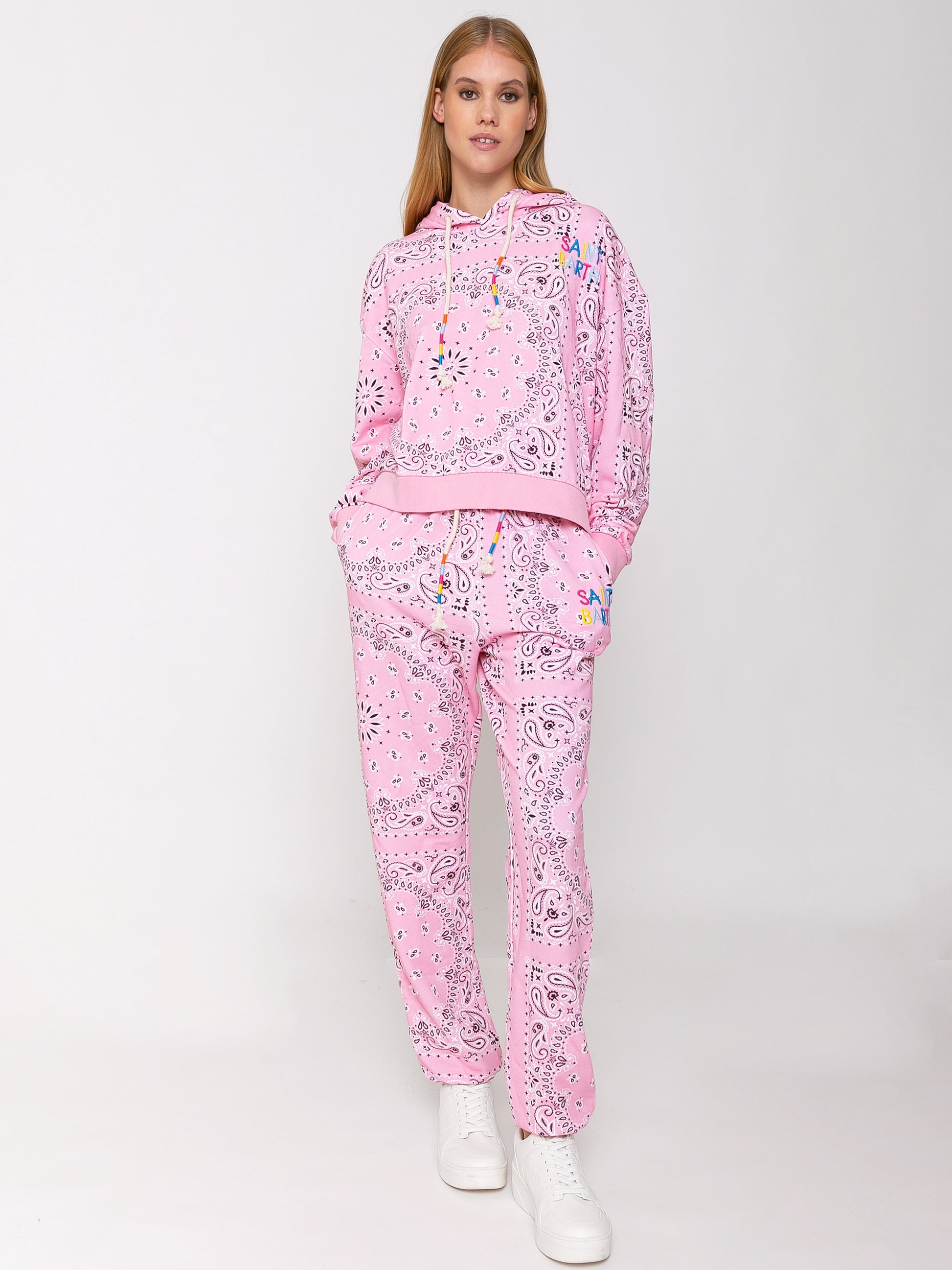 Cotton bandanna joggers with Saint Barth embroidery - MC2 Saint Barth
