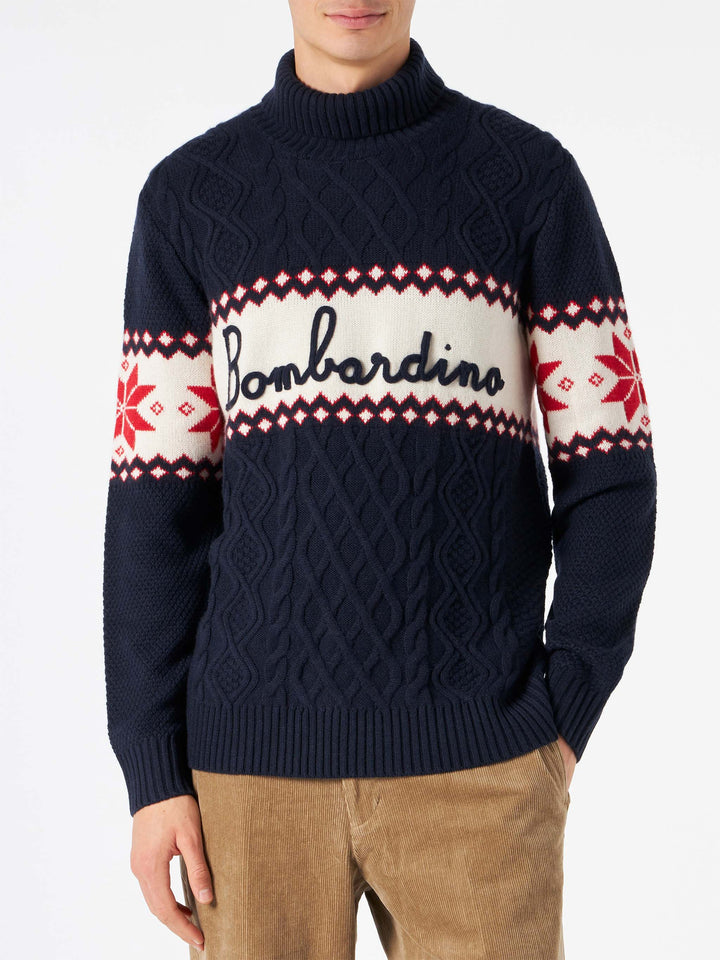 Half-turtleneck sweater with Bombardino lettering - MC2 Saint Barth