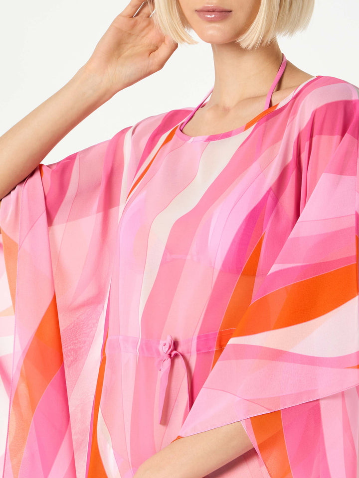 Pink and orange wave print caftan - MC2 Saint Barth
