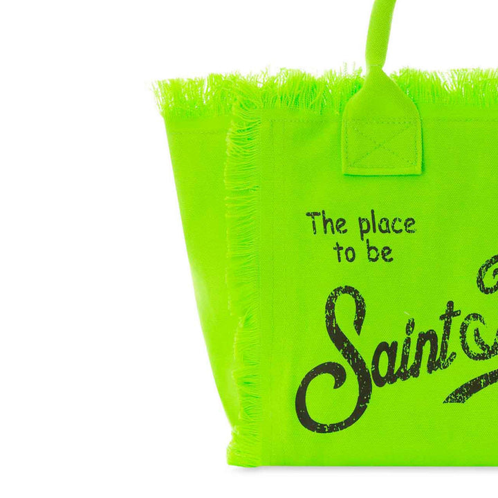 Colette fluo green cotton canvas bag - MC2 Saint Barth