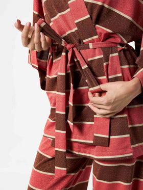 Striped knitted kimono cardigan - MC2 Saint Barth