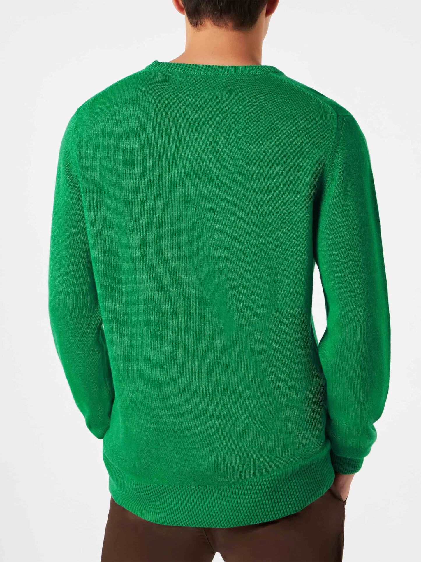 Man green sweater with Infedele print - MC2 Saint Barth