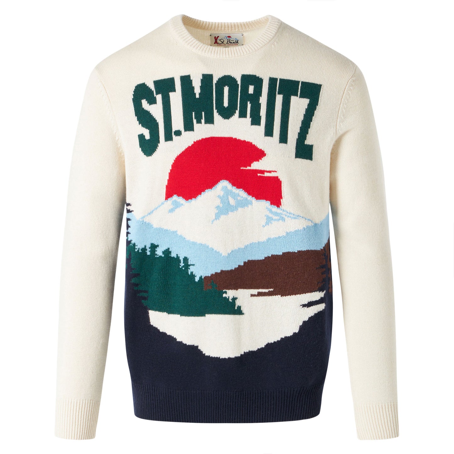 Man sweater with St.Moritz postcard jacquard - MC2 Saint Barth