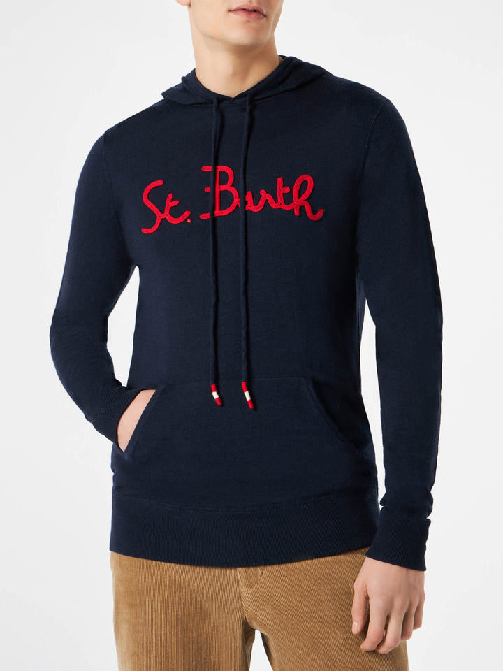 Man navy blue hoodie sweatshirt - MC2 Saint Barth