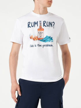 Man cotton t-shirt with Rum or Run print - MC2 Saint Barth
