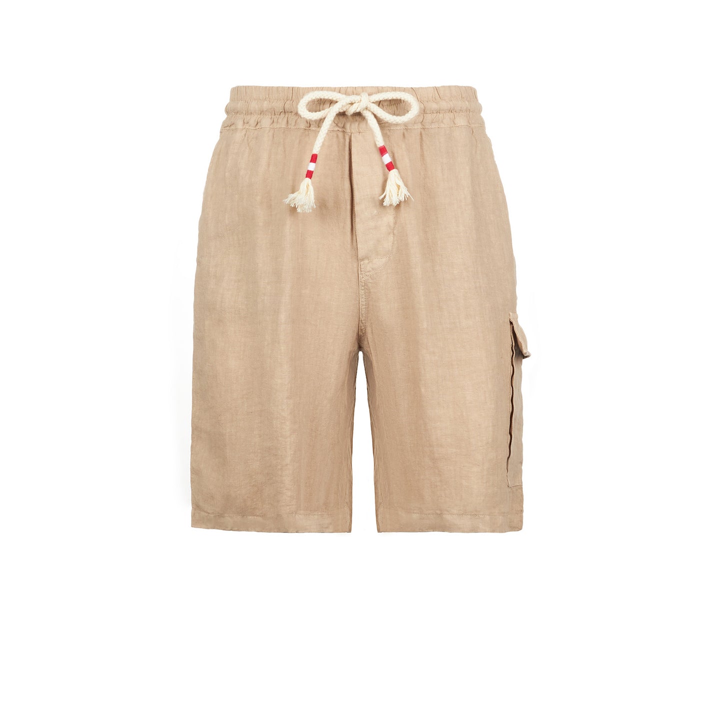 Man linen beige bermuda shorts
