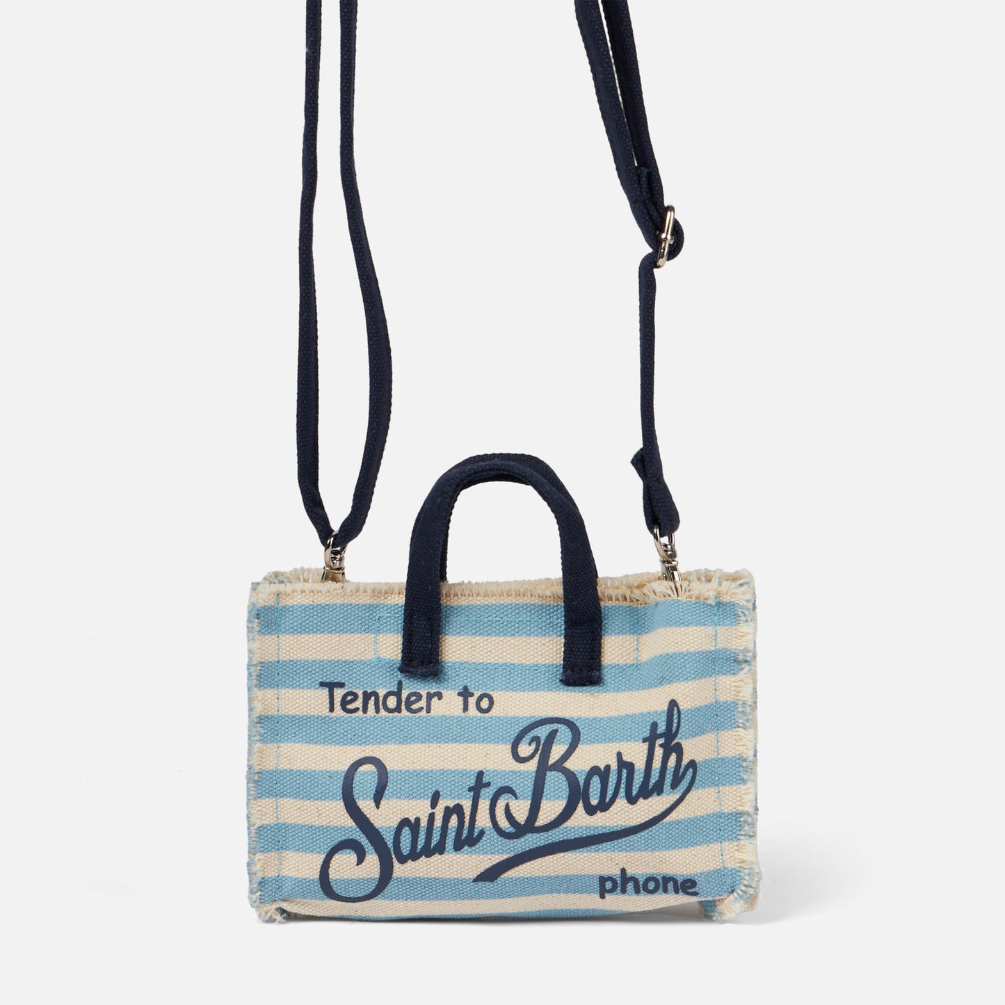 Borsa porta cellulare con stampa a righe