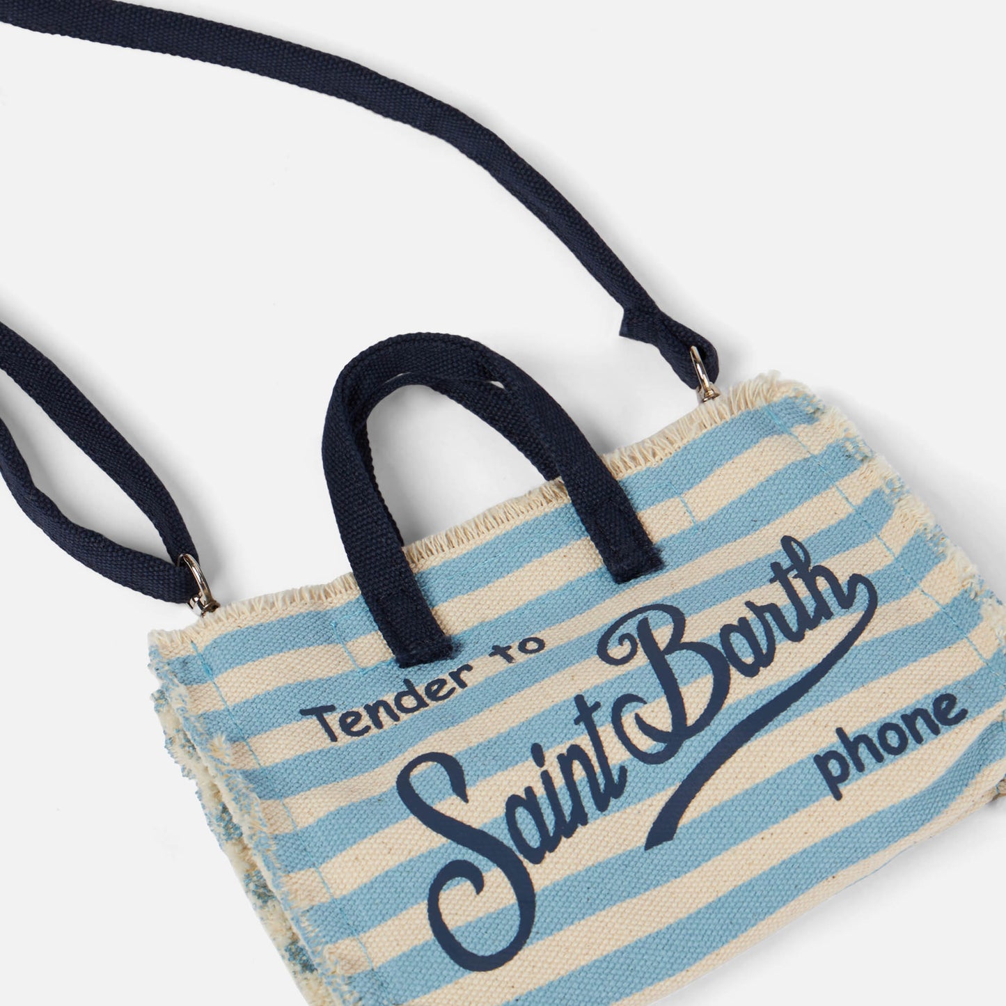 Borsa porta cellulare con stampa a righe