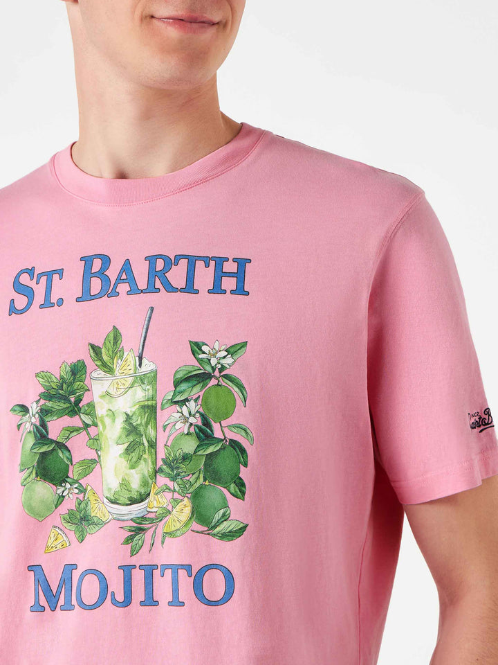 Man cotton t-shirt with St. Barth Mojito print - MC2 Saint Barth
