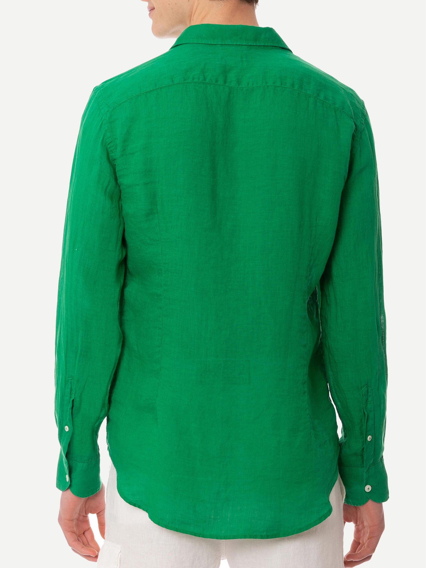 Man green linen Pamplona shirt - MC2 Saint Barth
