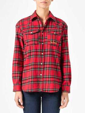 Woman long sleeves flannel shirt - MC2 Saint Barth