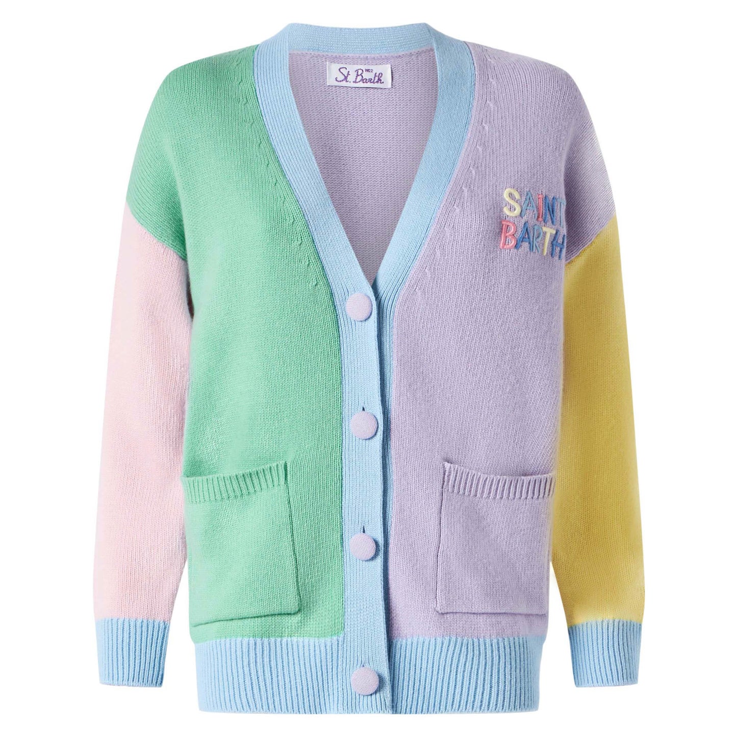 Woman cardigan with pockets and Saint Barth embroidery - MC2 Saint Barth