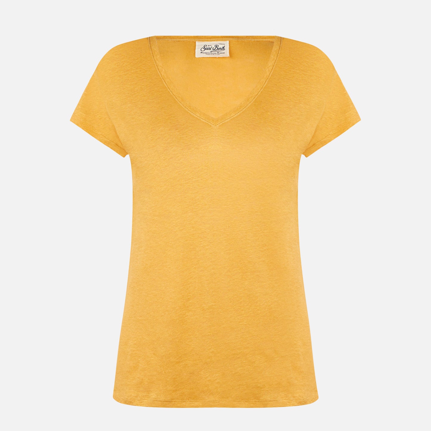 Woman ochre linen t-shirt - MC2 Saint Barth