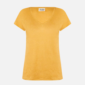 Woman ochre linen t-shirt - MC2 Saint Barth