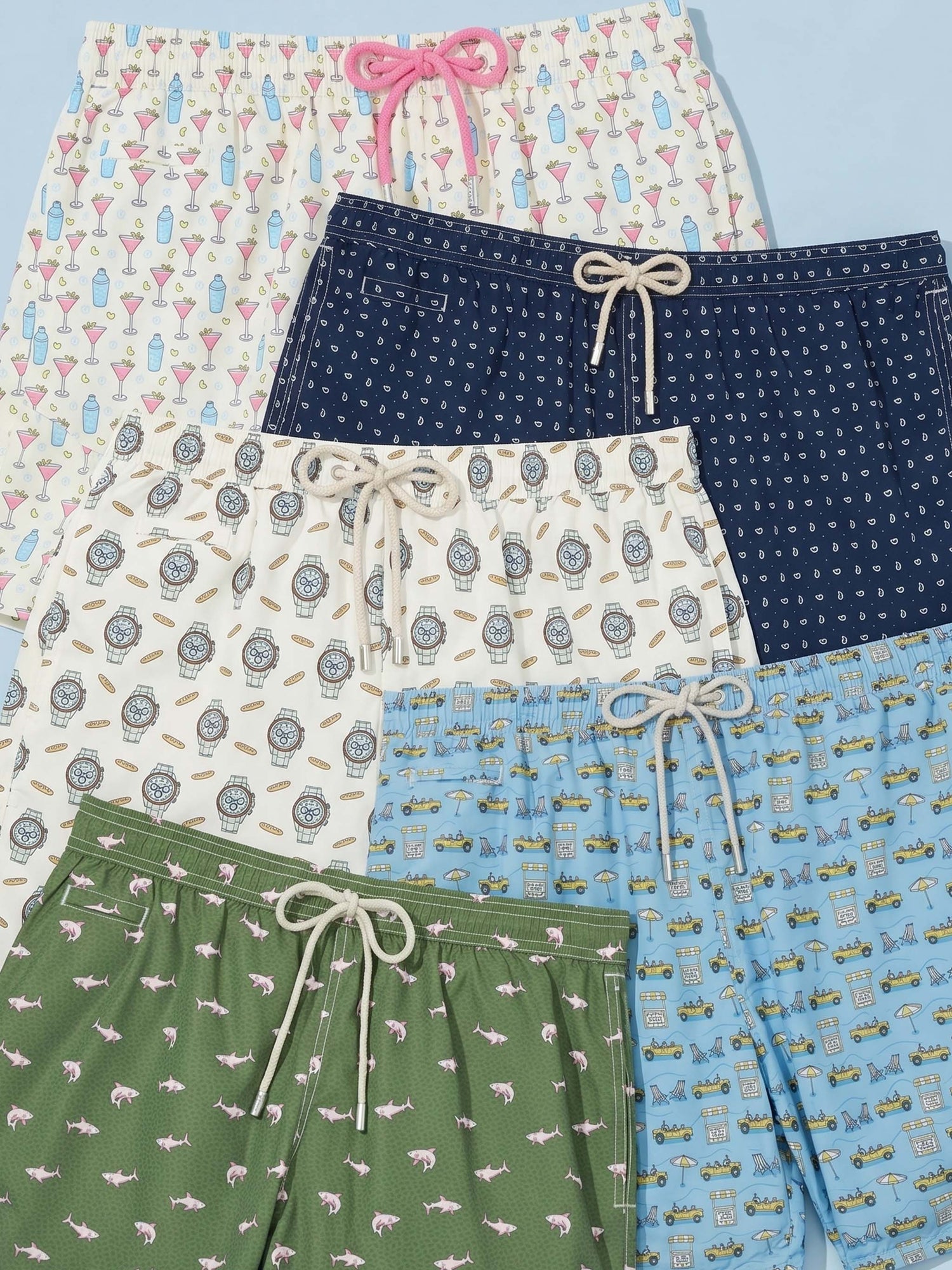 Men Mini Print Swim Shorts