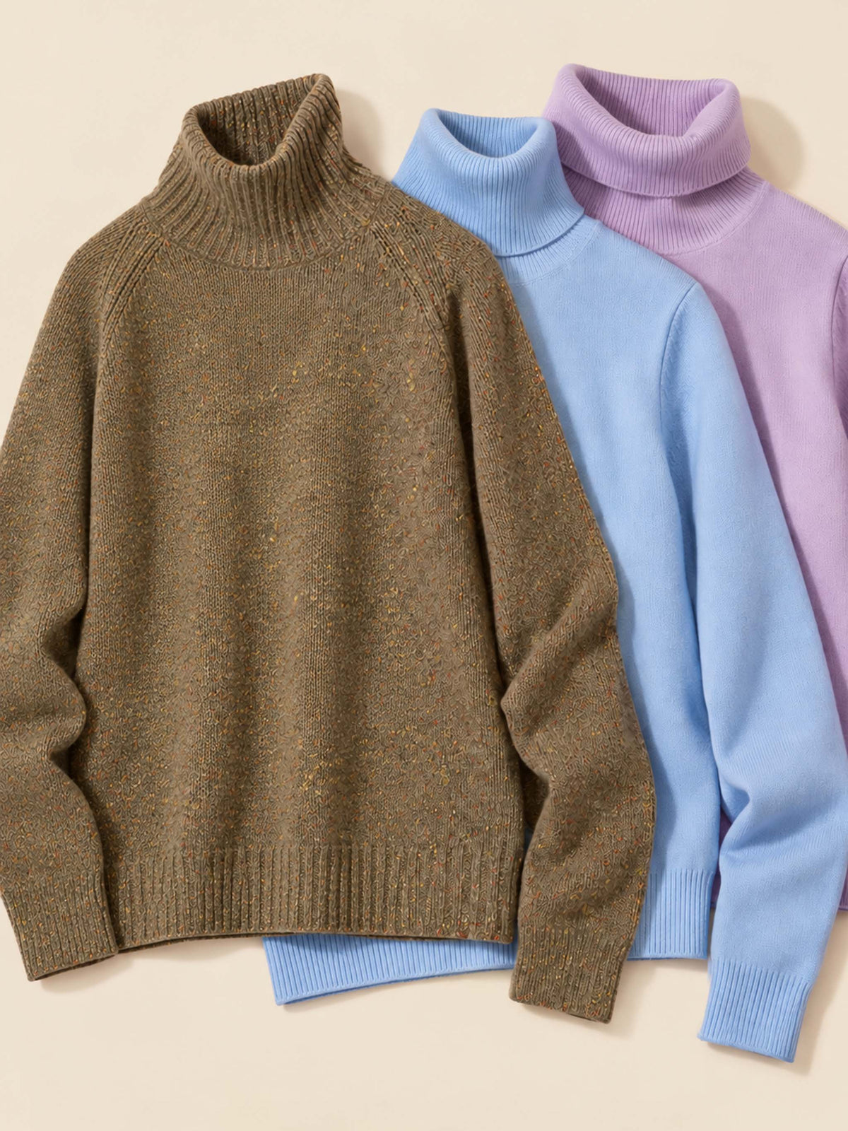 Women's Solid Color Turtleneck Knits