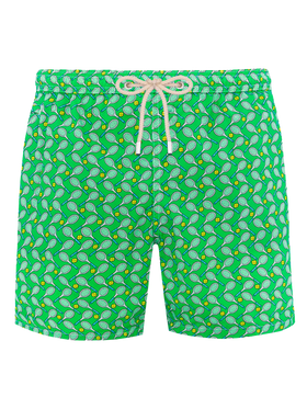 Man lightweight fabric swim-shorts Lighting Micro Fantasy with tennis print - MC2 Saint Barth