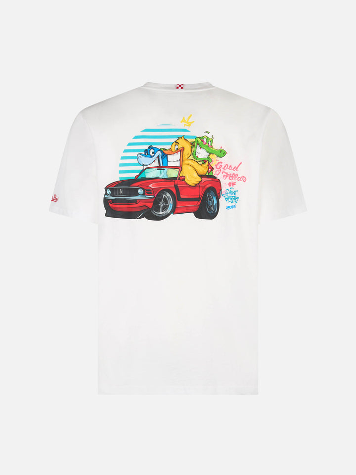 Boy cotton t-shirt with cryptopuppets crew print | CRYPTOPUPPETS SPECIAL EDITION - MC2 Saint Barth