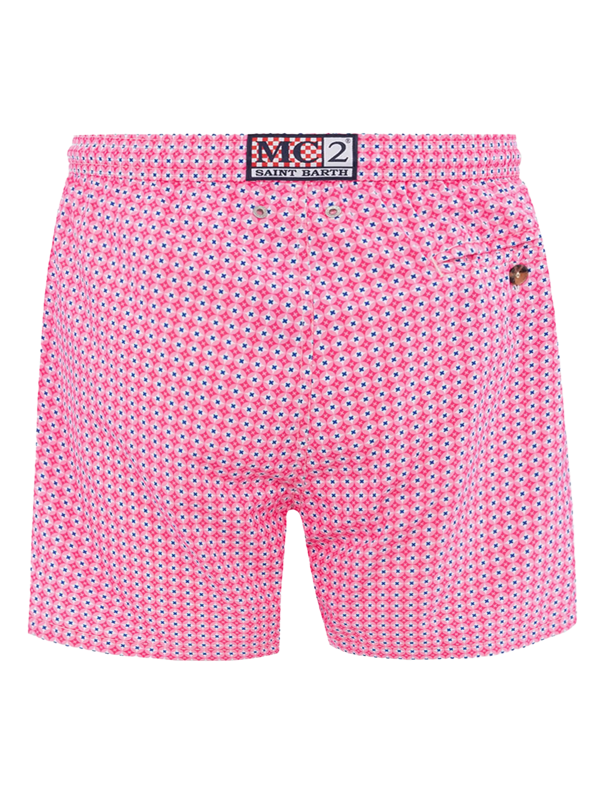 Man lightweight fabric swim-shorts Lighting Micro Fantasy with tie print - MC2 Saint Barth