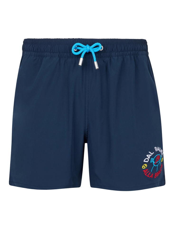 Comfort classic stretch swim shorts with Dal Padel alla Brace embroidery | INSULTI LUMINOSI SPECIAL EDITION - MC2 Saint Barth