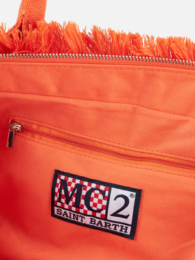 Colette crochet shoulder bag with orange tiles pattern